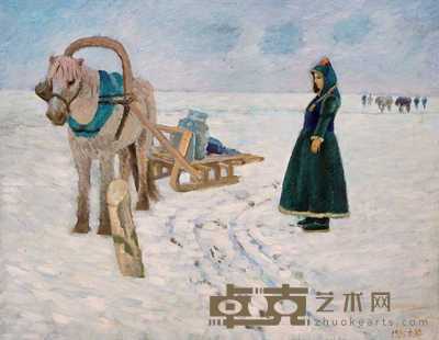 龙力游 1986年作 归来 41×53cm